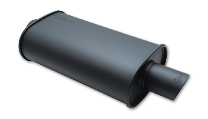 Load image into Gallery viewer, Vibrant StreetPower FLAT BLACK Oval Muffler with Single 4in Outlet - 4in inlet I.D.
