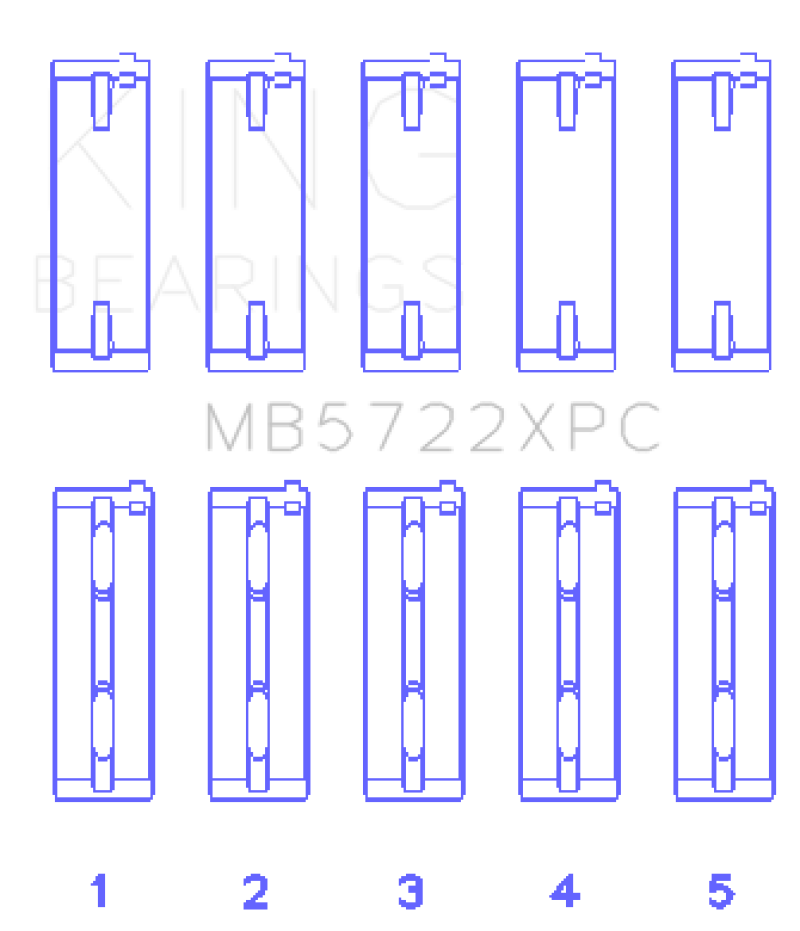 Load image into Gallery viewer, King Mitsubishi 4B11T EVO X 2007+ (Size STDX) Coated Performance Main Bearing Set
