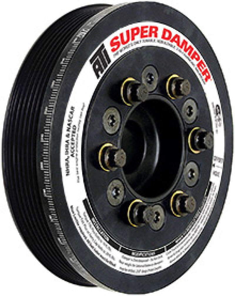Load image into Gallery viewer, ATI Damper - 6.78in - Alum - 6 Grv - Ford Coyote 5.0 - Mustang &amp; F150 11+ - No A/C - OEM Size
