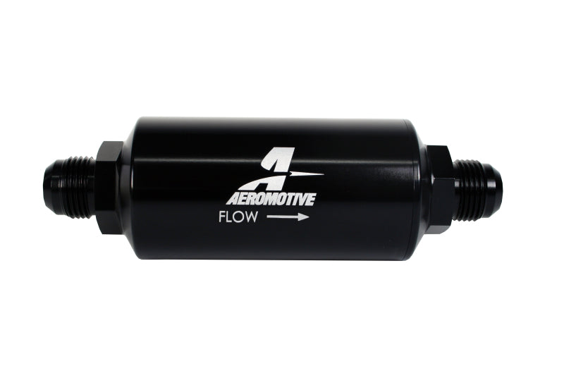 Load image into Gallery viewer, Aeromotive In-Line Filter - AN -10 size Male - 10 Micron Microglass Element - Bright-Dip Black
