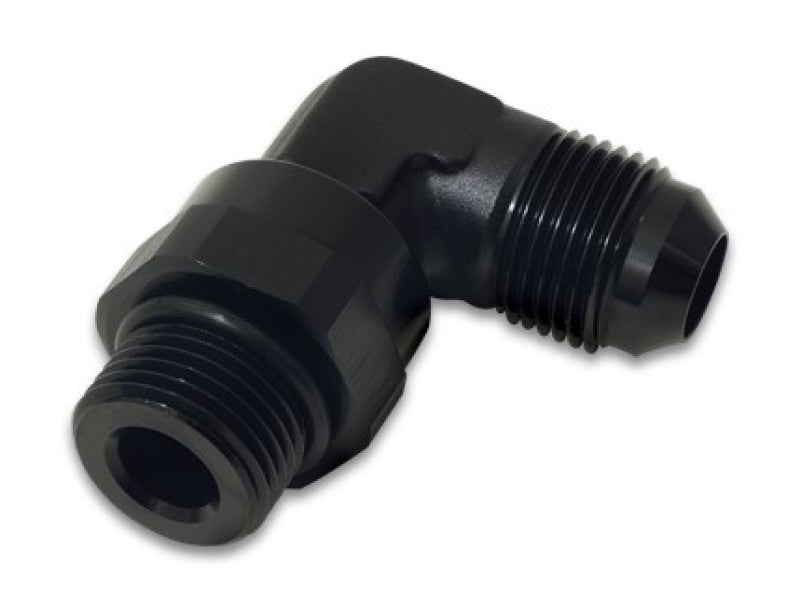 Load image into Gallery viewer, Vibrant -12AN Male Flare to Male -12AN ORB Swivel 90 Degree Adapter Fitting - Anodized Black
