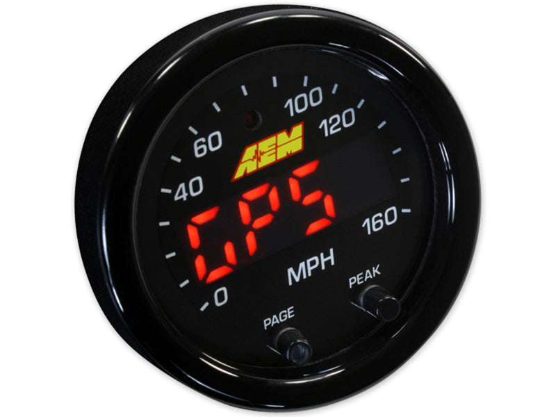 Load image into Gallery viewer, AEM X-Series 0-160 MPH Black Bezel w/ Black Face GPS Speedometer Gauge
