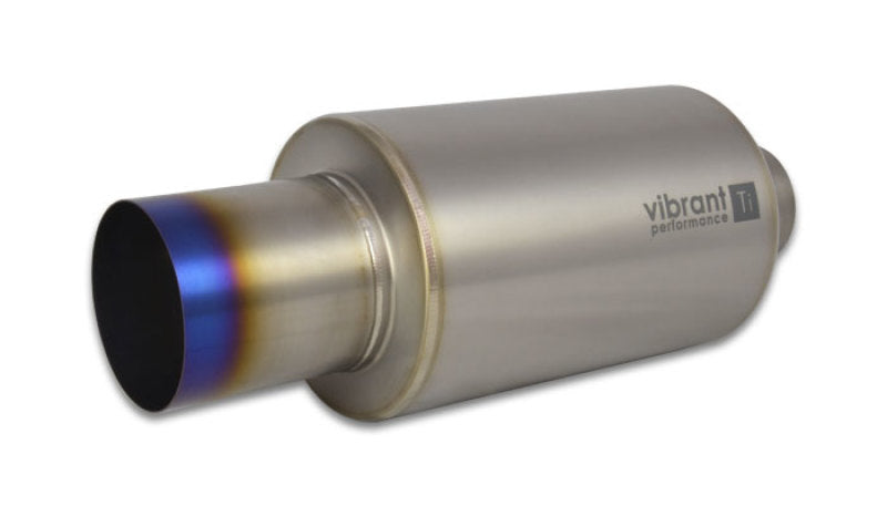 Load image into Gallery viewer, Vibrant Titanium Muffler w/Straight Cut Burnt Tip 3.5in Inlet / 3.5in Outlet
