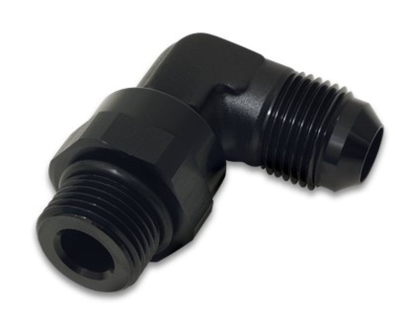 Load image into Gallery viewer, Vibrant -10AN Male Flare to Male -8 ORB Swivel 90 Degree Adapter - Anodized Black
