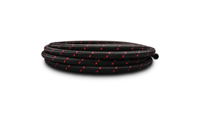 Load image into Gallery viewer, Vibrant -10 AN Two-Tone Black/Red Nylon Braided Flex Hose (5 foot roll)
