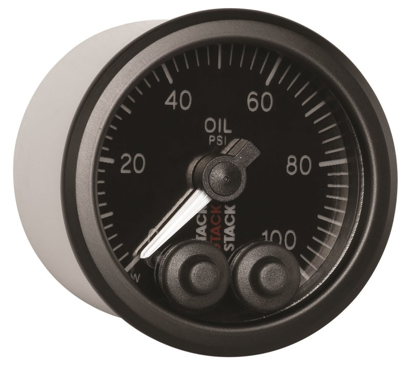 Load image into Gallery viewer, Autometer Stack Instruments Pro Control 52mm 0-100 PSI Oil Pressure Gauge - Black (1/8in NPTF Male)
