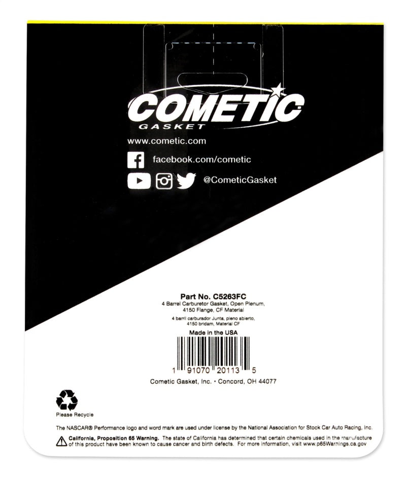 Load image into Gallery viewer, Cometic Holley 4 Barrel .060in Fiber Carburetor Gasket
