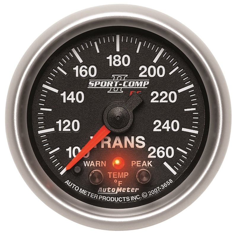 Load image into Gallery viewer, Autometer Elite 52.4mm 100-260F Transmission Temprature Peak &amp; Warn w/ Electronic Control Gauge
