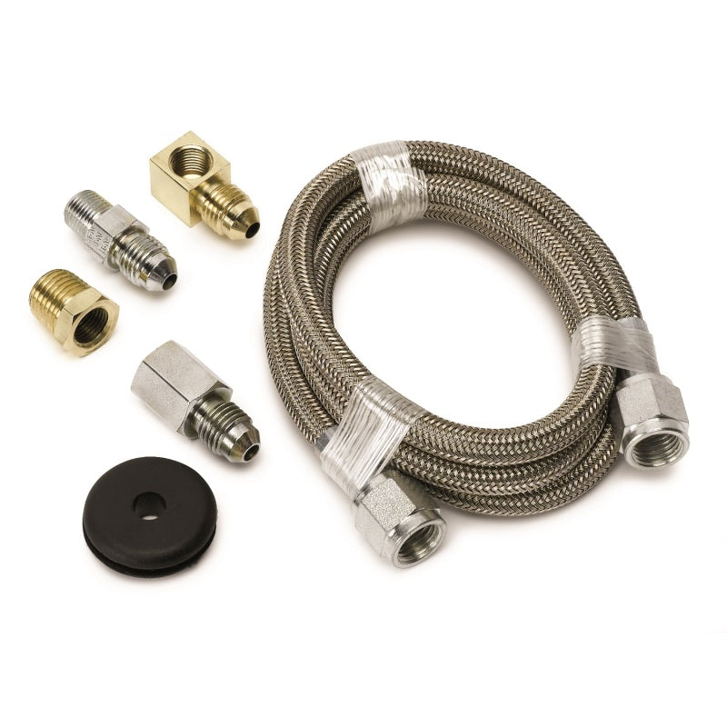 Load image into Gallery viewer, Autometer #4 Braided SS Line (-4AN) 3ft 1/8in NPT Fittings
