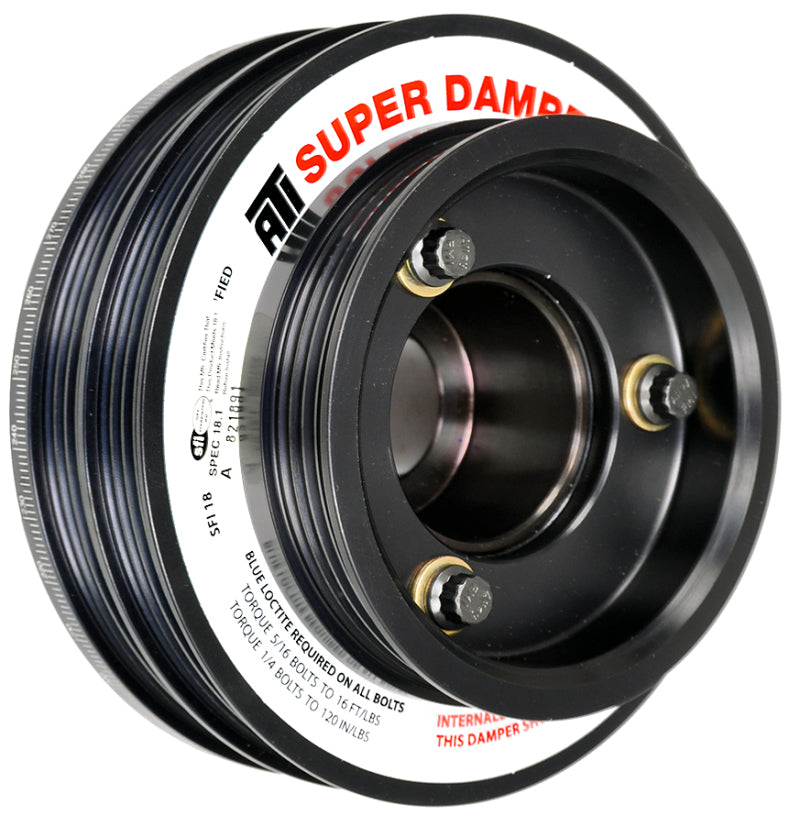 Load image into Gallery viewer, ATI Damper - 5.67in - Alum - (2) 4 Grv - Nissan RB26 - R33 34 - 1Pc - w/Power Steering Pulley
