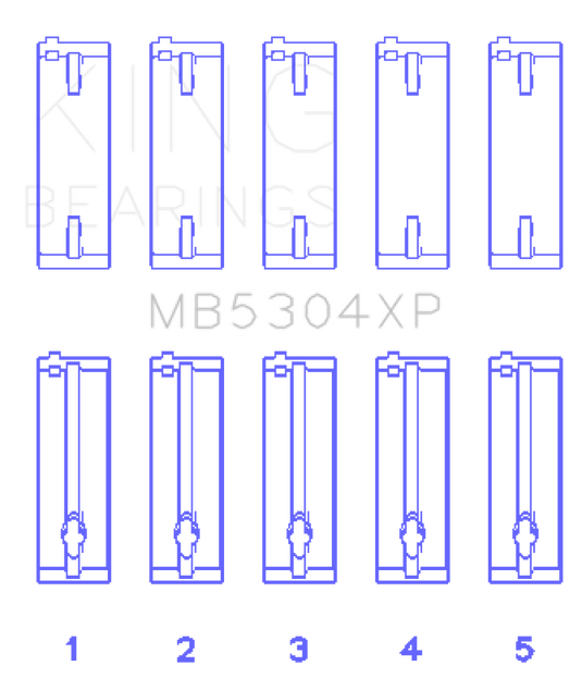 King Mazda B6/B6-T/ZM/B3/B5 (Size STD) Main Bearing Set