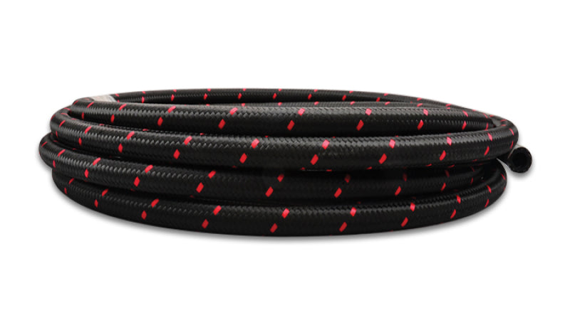 Load image into Gallery viewer, Vibrant -10 AN Two-Tone Black/Red Nylon Braided Flex Hose (5 foot roll)
