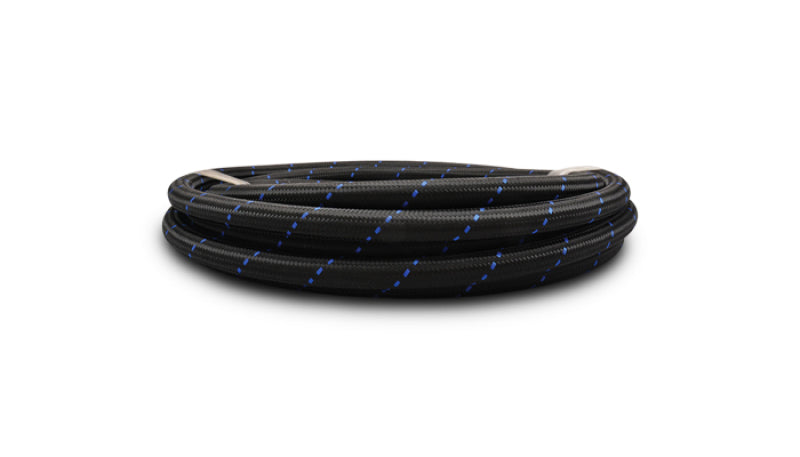 Load image into Gallery viewer, Vibrant -12 AN Two-Tone Black/Blue Nylon Braided Flex Hose (20 foot roll)
